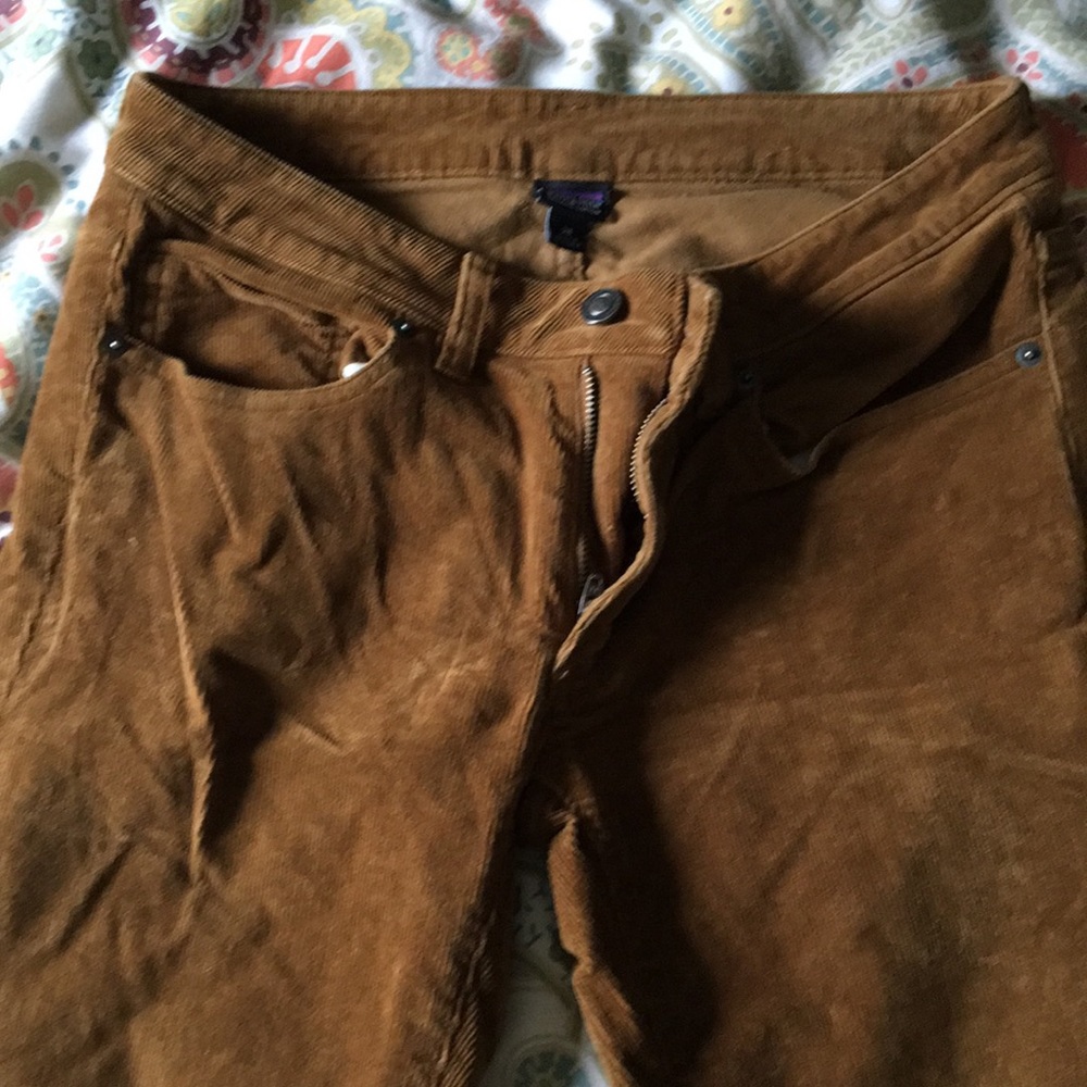 Patagonia mustard brown skinny cords